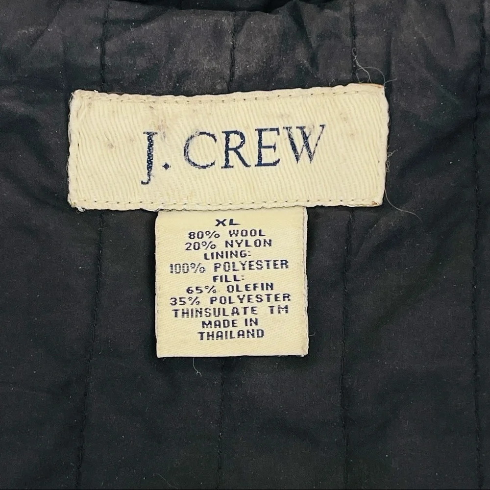 J.Crew Men’s WOOL car coat Black zip front Velcro closure heavy jacket XL WINTER - Picture 5 of 11